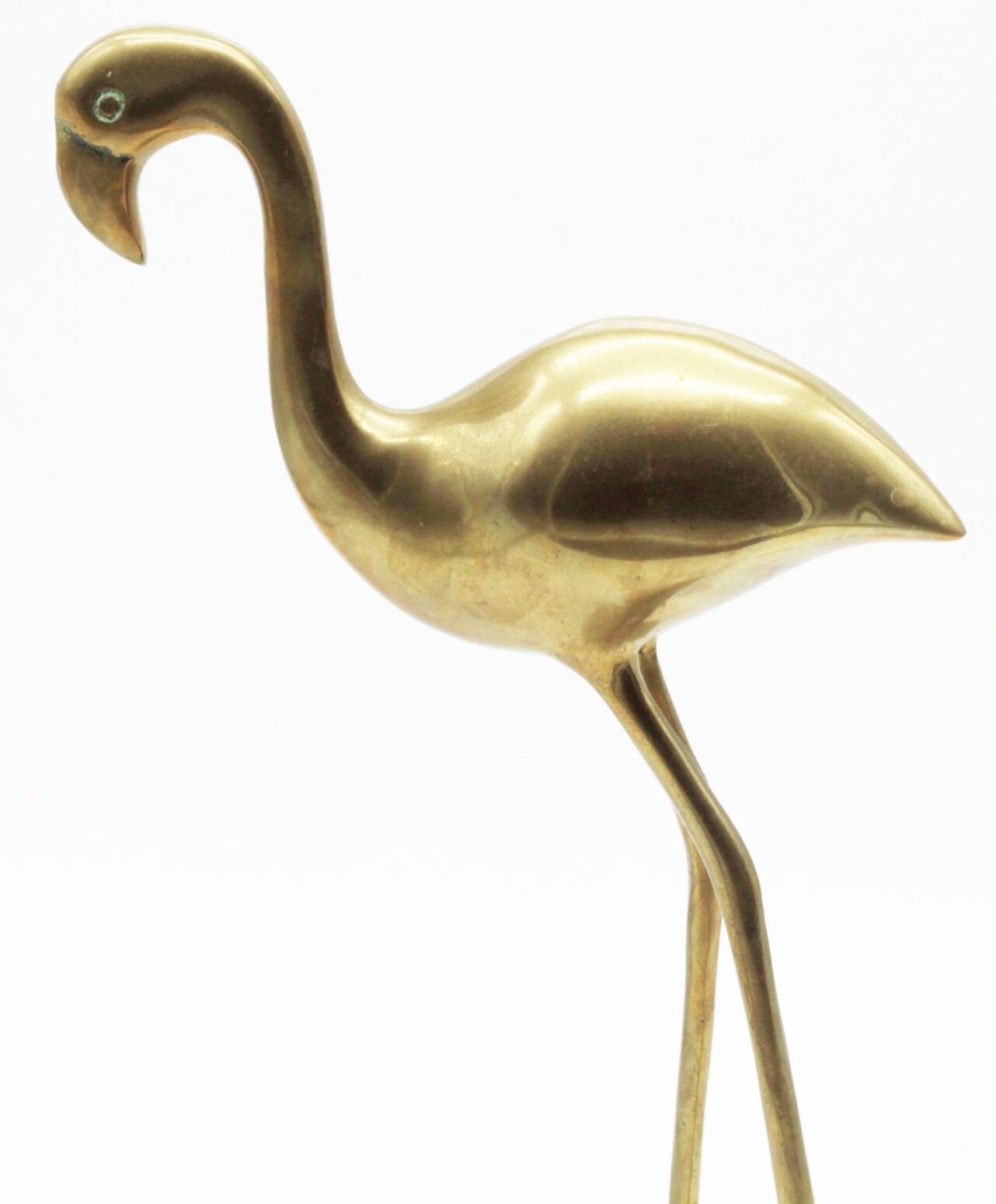 Brass heron statue