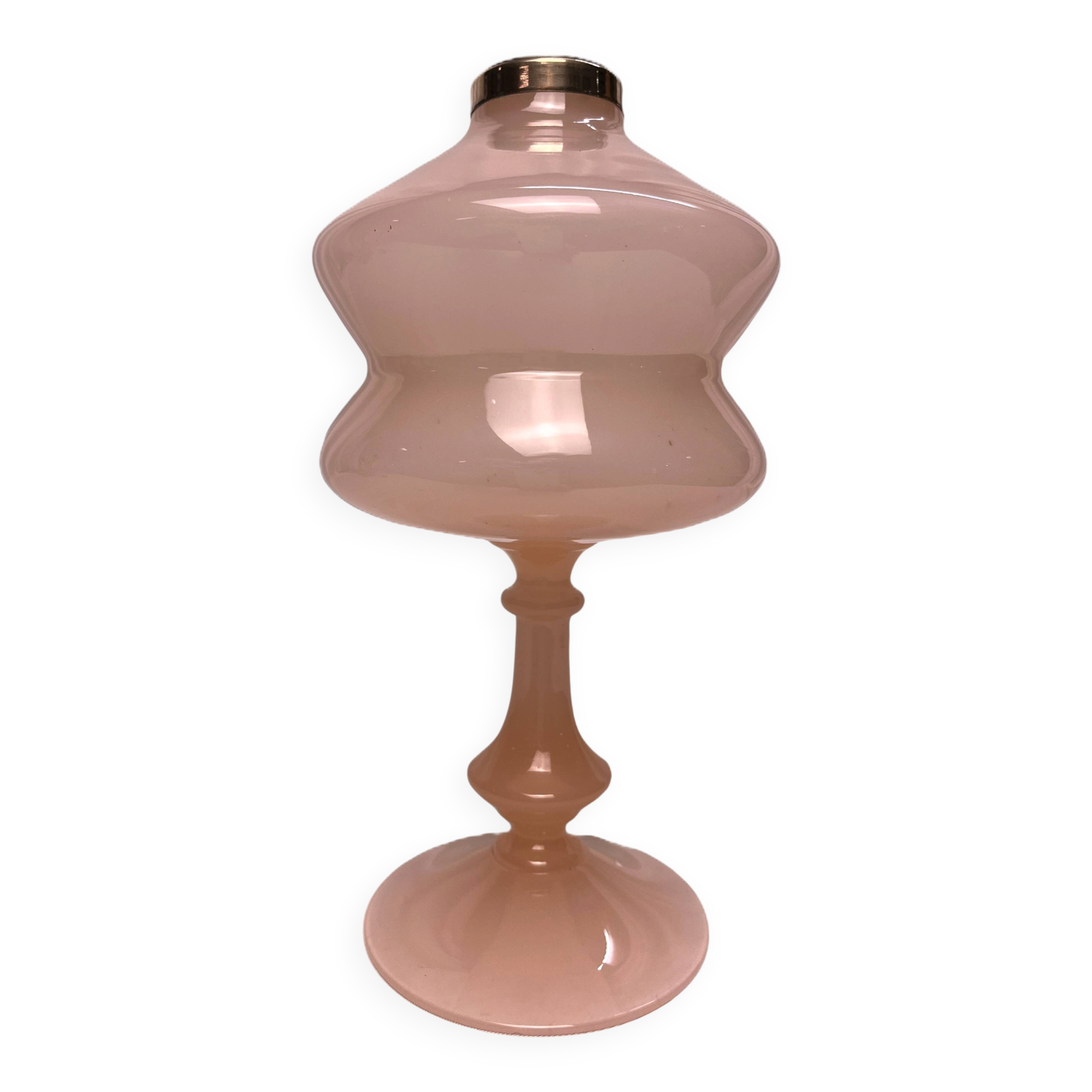 Pink opaline lamp base from around 1940.