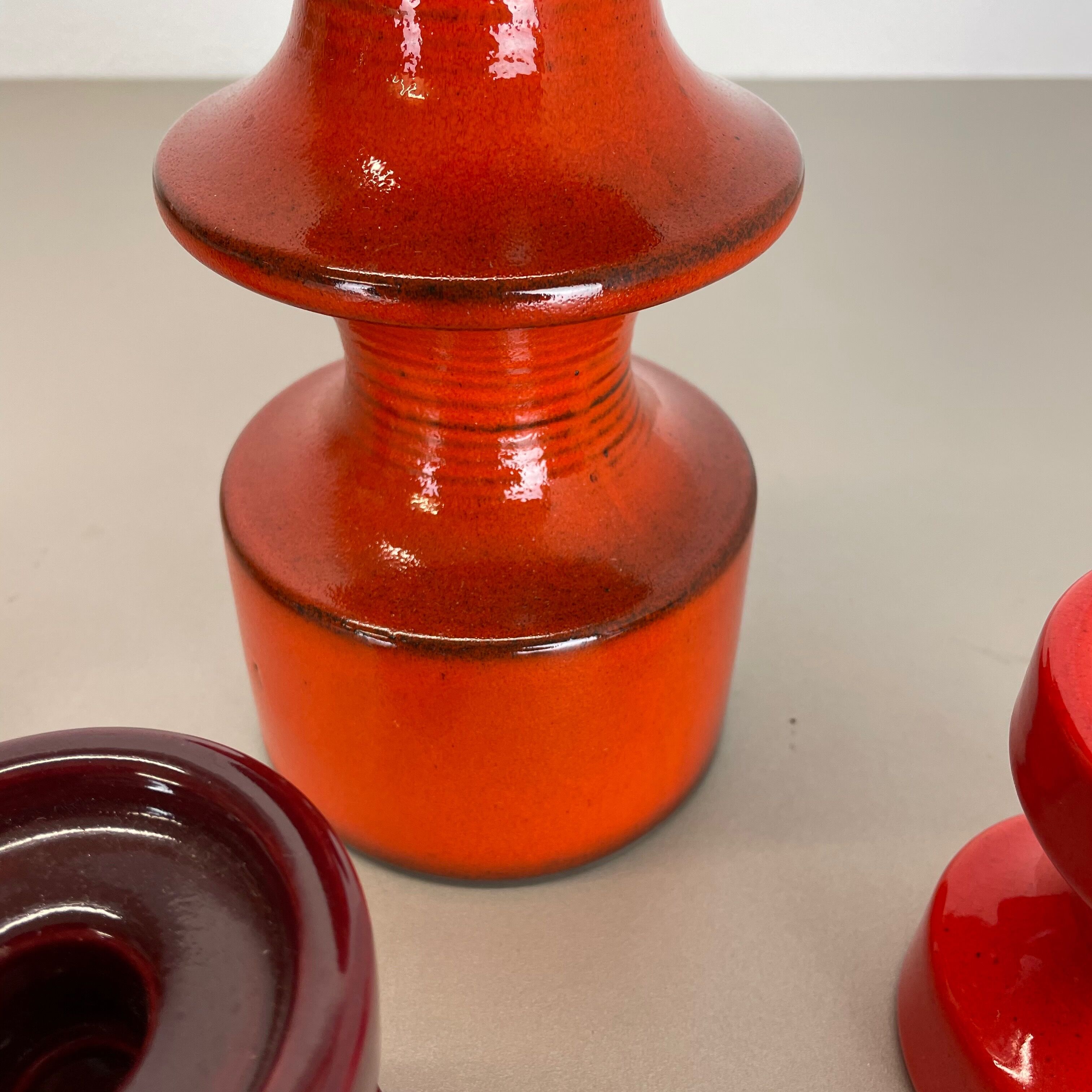 Set of Four Pottery Candleholder by Cari Zalloni for Steuler, Germany, 1970s