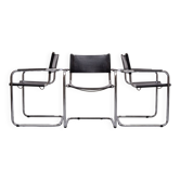 ensemble de 4 fauteuils S34, conçus par Mart Stam, produits en Italie dans les années 1970