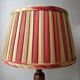 Vintage wooden table lamp with pleated fabric lampshade 1970