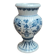 Petit vase vintage style Delft bleu blanc sur piédouche