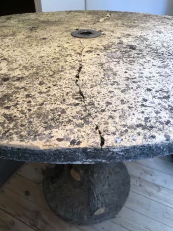 Table de jardin faux bois style Rocaille