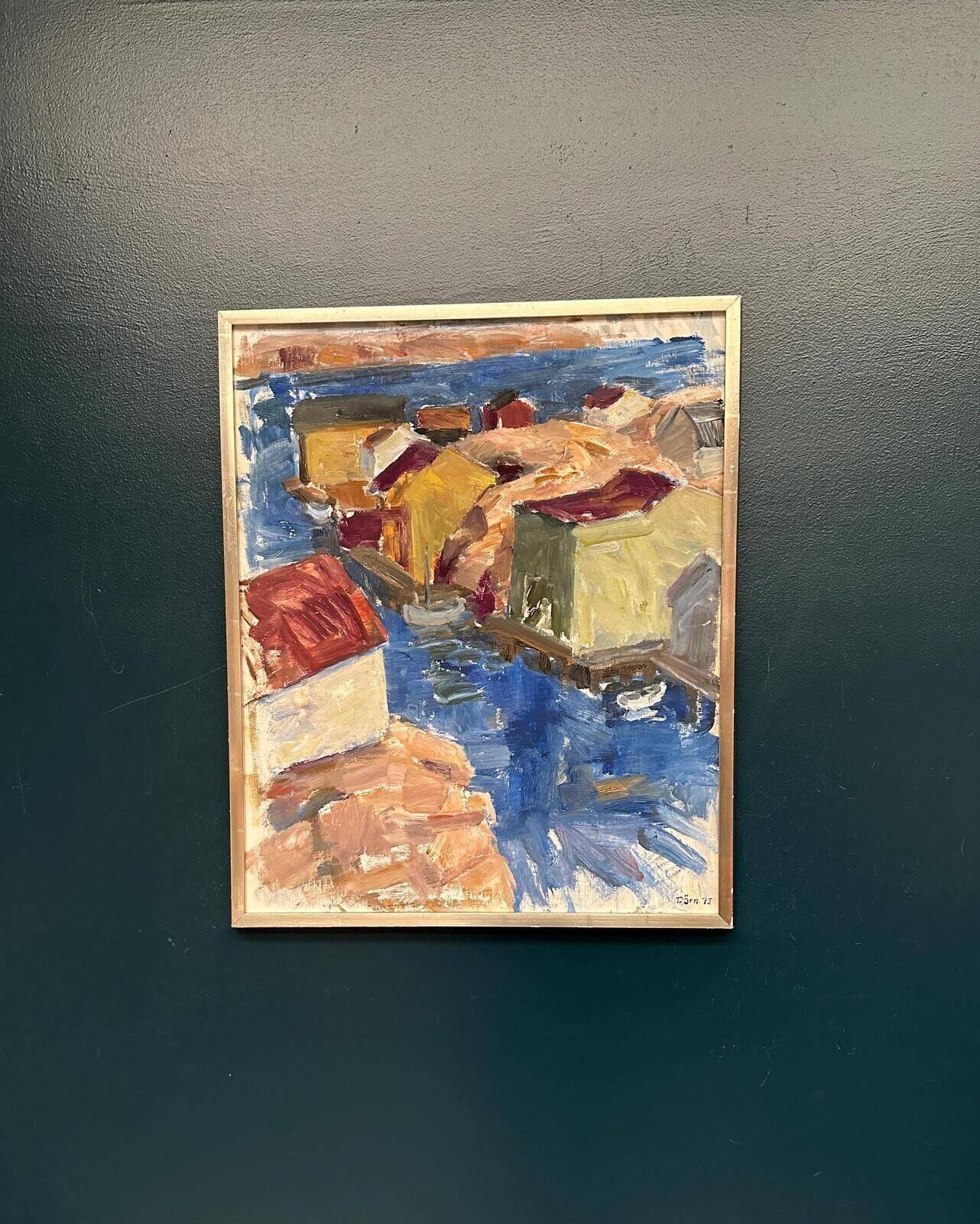 Original Swedish Oil On Canvas – “Vivid Landscape” By Tryggve Örn