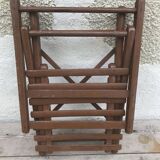 Former chair child folding wood brown painted 60s vintage