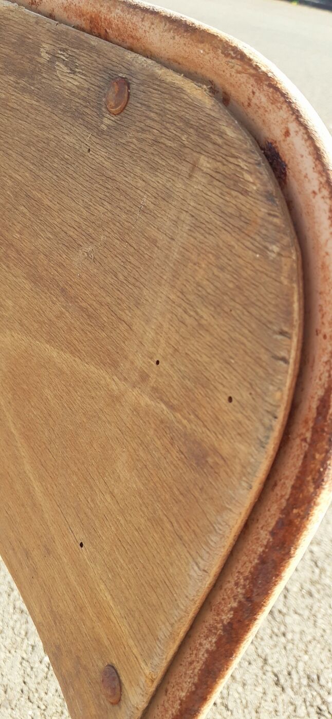 Metal and vintage wood chairs