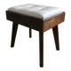 Tabouret en bois et Skaï, vers 1960, scandinave
