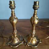 Pair of vintage bronze lamps