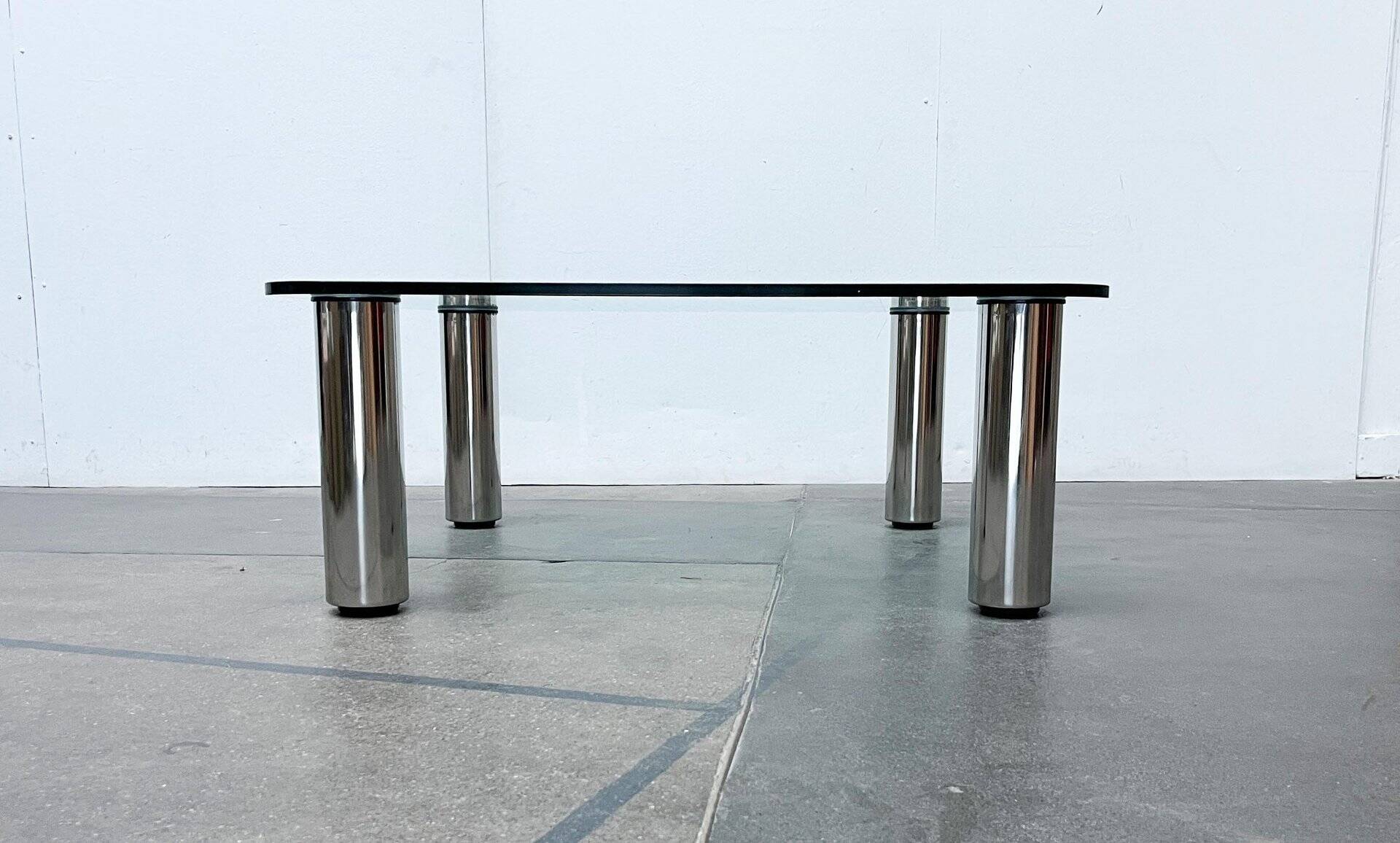 Table basse postmoderne Marcuso en verre par Marco Zanuso pour Zanotta, années 1960