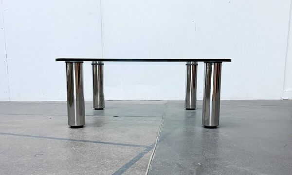 Table basse postmoderne Marcuso en verre par Marco Zanuso pour Zanotta, années 1960