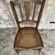 Antique Bistro Chair with Carved Wood and Woven Seat Vintage #E096