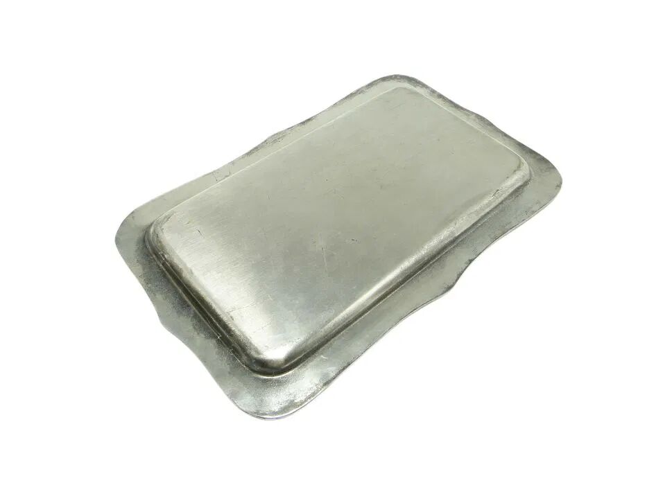 AAN Business Card Tray, Art Nouveau / Art Deco, Silver-Plated Brass