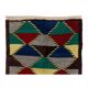 One-of-a-Kind Colorful Vintage Handmade Turkish Tulu Rug with Geometric Design, 100% Wool