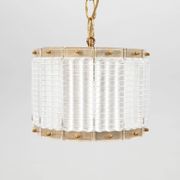 Plafonnier Orrefors en laiton et verre Suède 1960