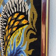 Flamboyant rooster tapestry from the 70s