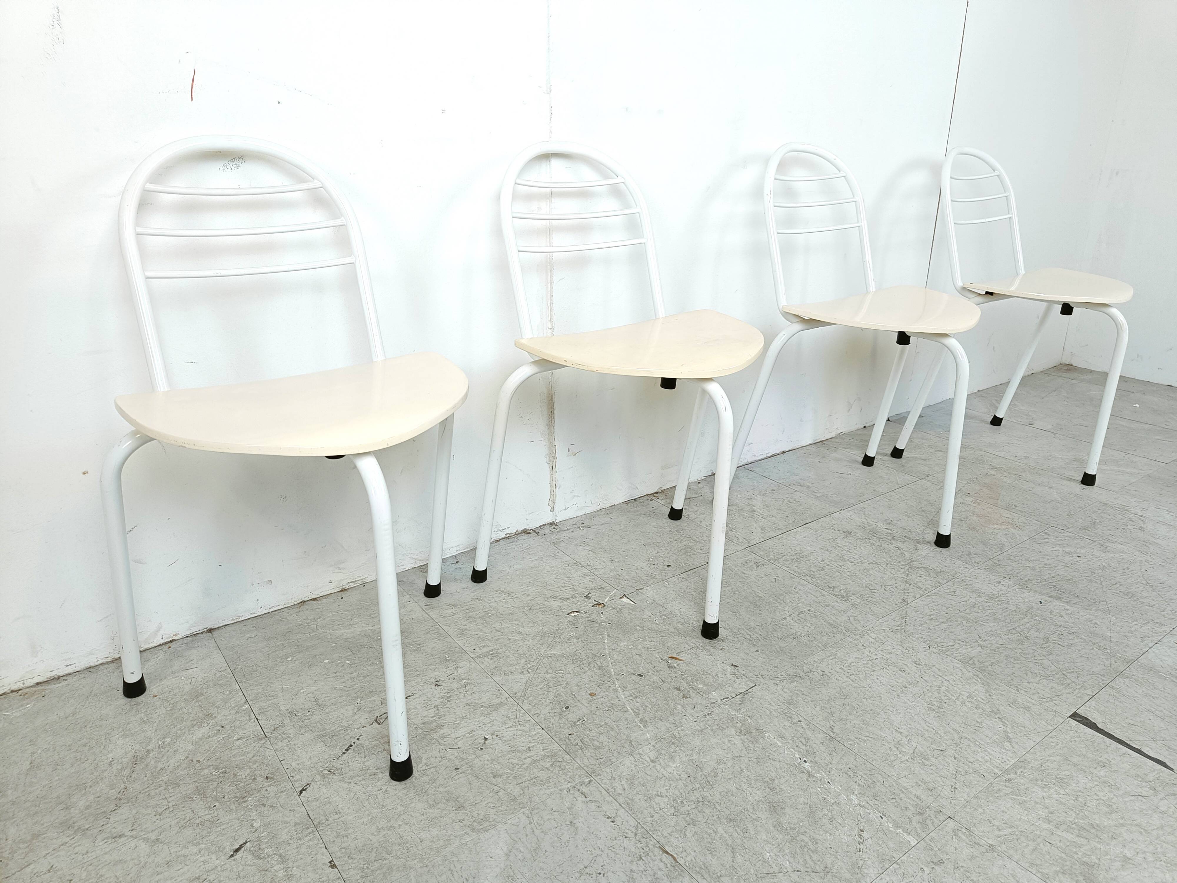 Postmodern tripod dining chairs, 1980s
