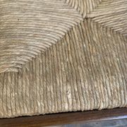 Pair of 20th-century wooden stools with straw seats