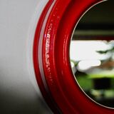 Vintage bright red ceramic mirror 1960