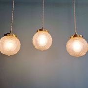 Art Deco satin glass pendant (2 available), 1920s-30s