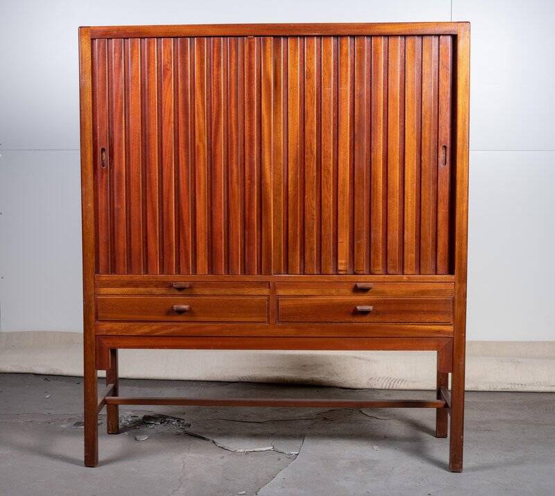 Mahogany furniture attributed to Hans J. Wegner, Denmark, 1950s