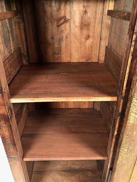Stained solid wood cap, old walnut door