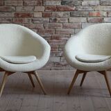 Mid Century Modern Lounge Chair, Czech Republic, 1950s, French Boucle Fabric
