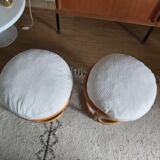 Pair of vintage rattan stools
