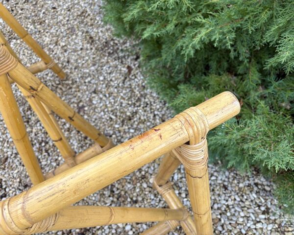 Tréteaux en bambou pour bureau ou table, années 70