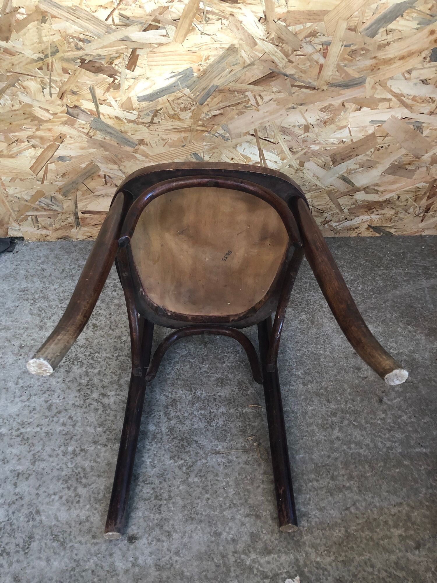 Old Chair Bistro Dark Curved Wood 70s Vintage