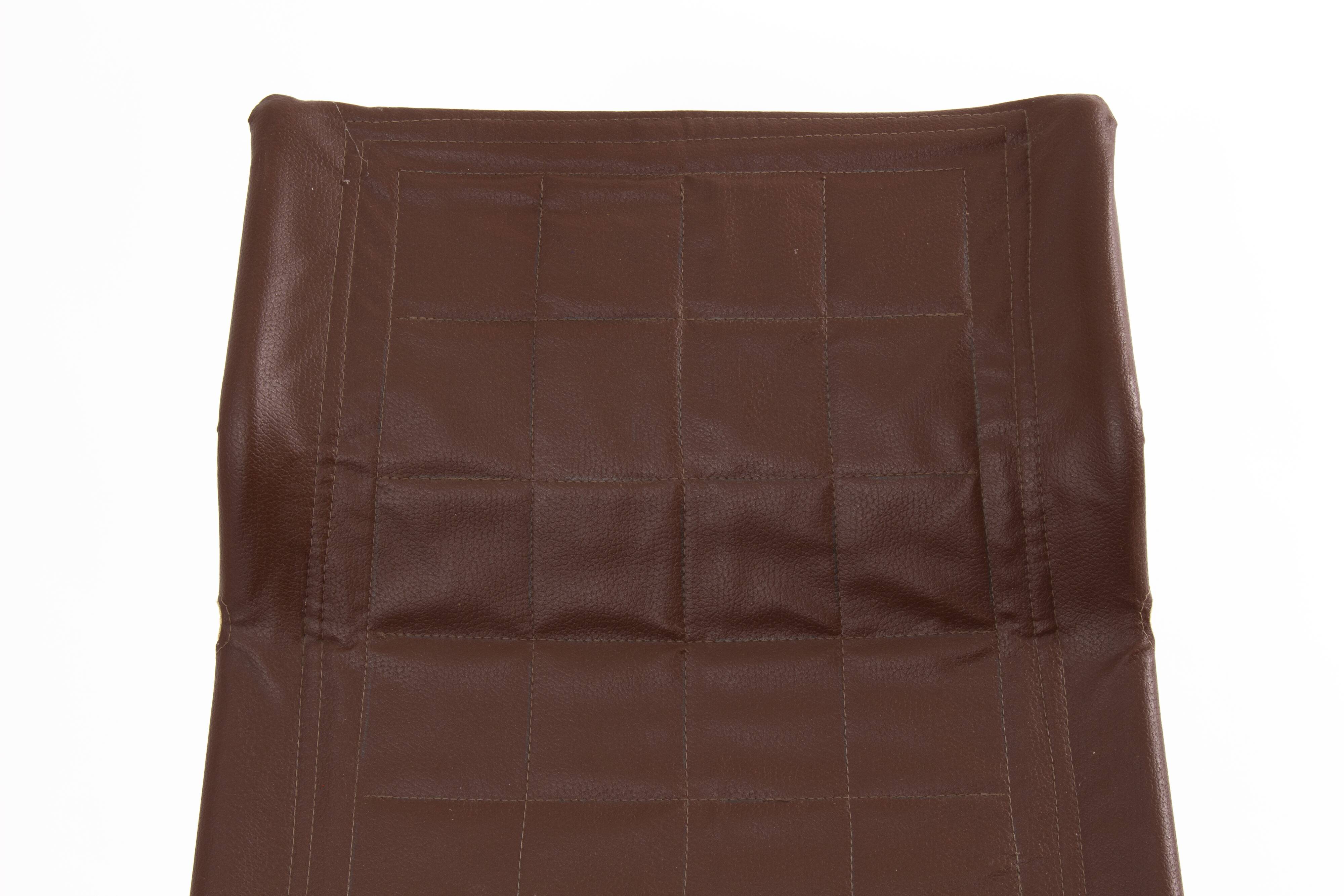 Design Leather Folding Rocking Chair by Takeshi Nii, 1950s