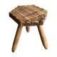 Wooden tripod bottom stool