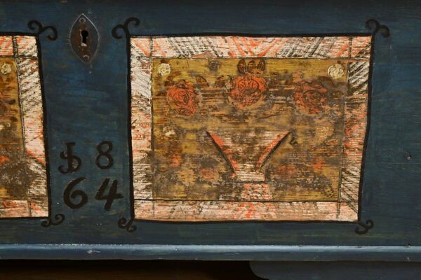 Coffre Peint en Pin, Europe de l’Est – Fin XIXe