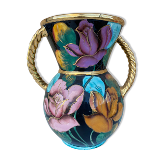 Large vintage ceramic vase 1960 Vallauris