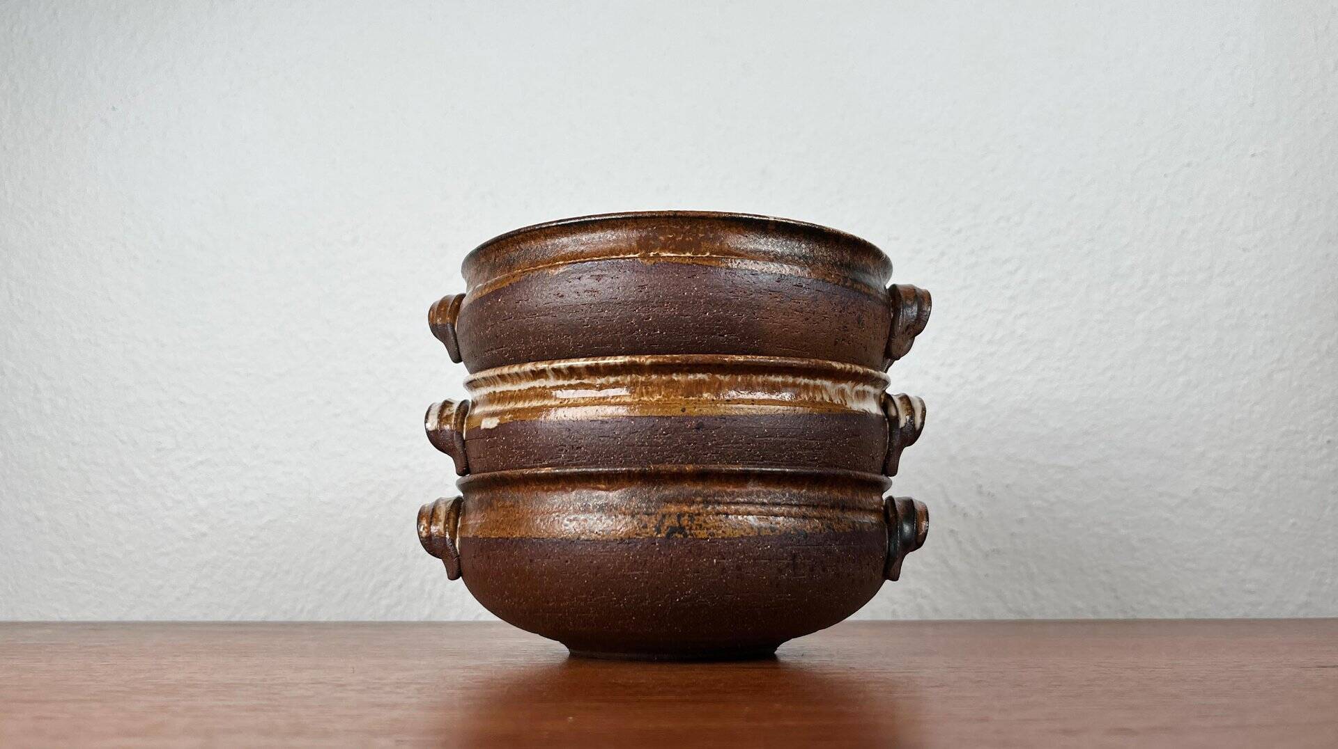 Vintage ceramic bowls from the Danish studio Aase & Leif Vange Keramik, set of 3.