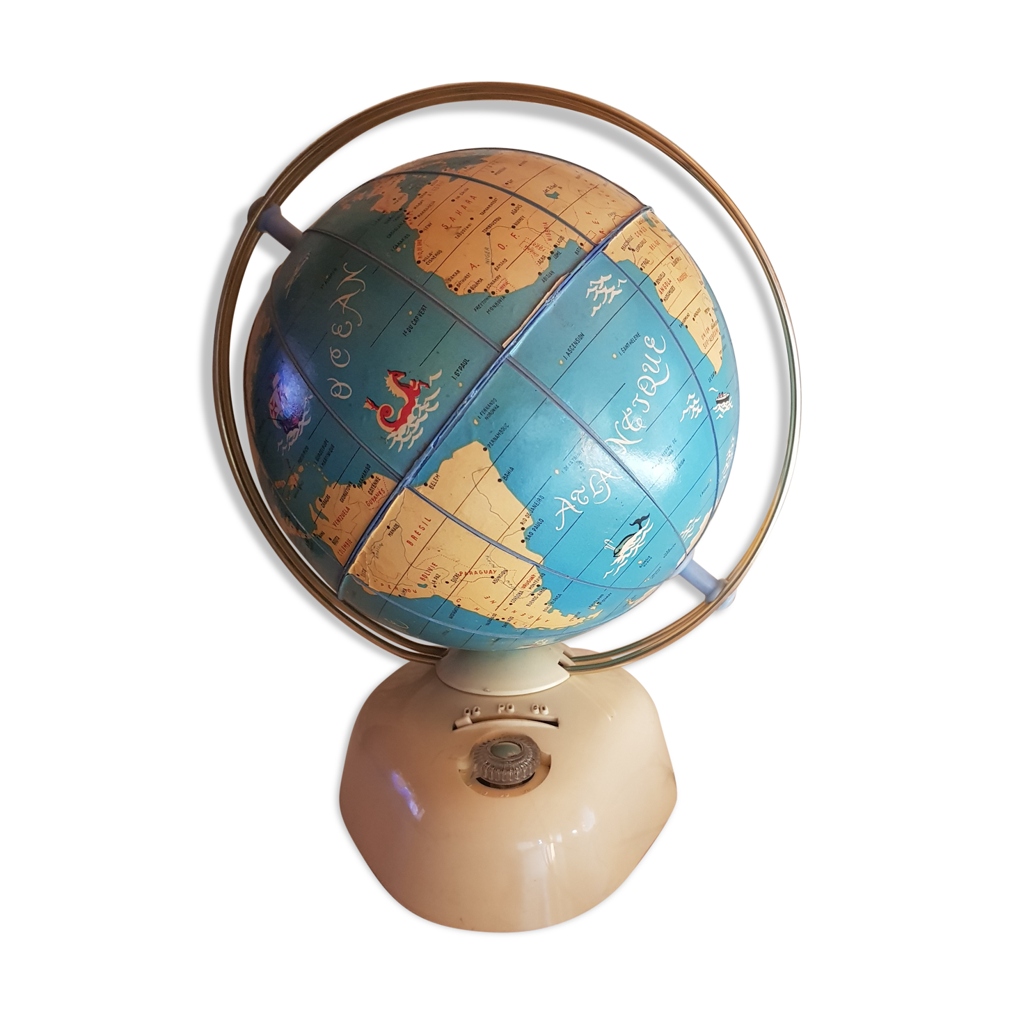 Globe Terrestre Mappemonde "Radio-Célard" Year 1955