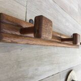 VINTAGE Geometric Solid Oak COAT RACK