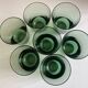 Set de 7 verres gobelets XXL en verre vert 1960