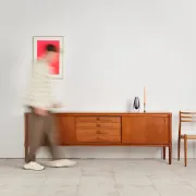 Teak enfilade by H.W. Klein for Bramin, Denmark, 1960s.