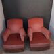 Paire de fauteuils crapaud rose