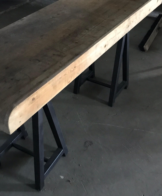 Antique Hungarian Primitive Kitchen Butchers Block Work Bench, circa 1900s