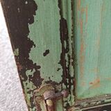 Old wooden cabinet with beautiful green patina