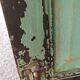 Old wooden cabinet with beautiful green patina