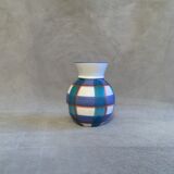 Vase tartan teinte bleu vert