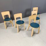 Model 66 dining chairs by Alvar Aalto for Artek, 1960s