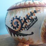 Covered pot workshop Paul Fouillen Quimper signed Maurice Fouillen