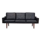 1970s, Danish design, 3 seater sofa, original condition, leather, teak wood.