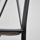 Chaise de salle à manger italienne postmoderne en cuir noir en forme de « X », années 1980