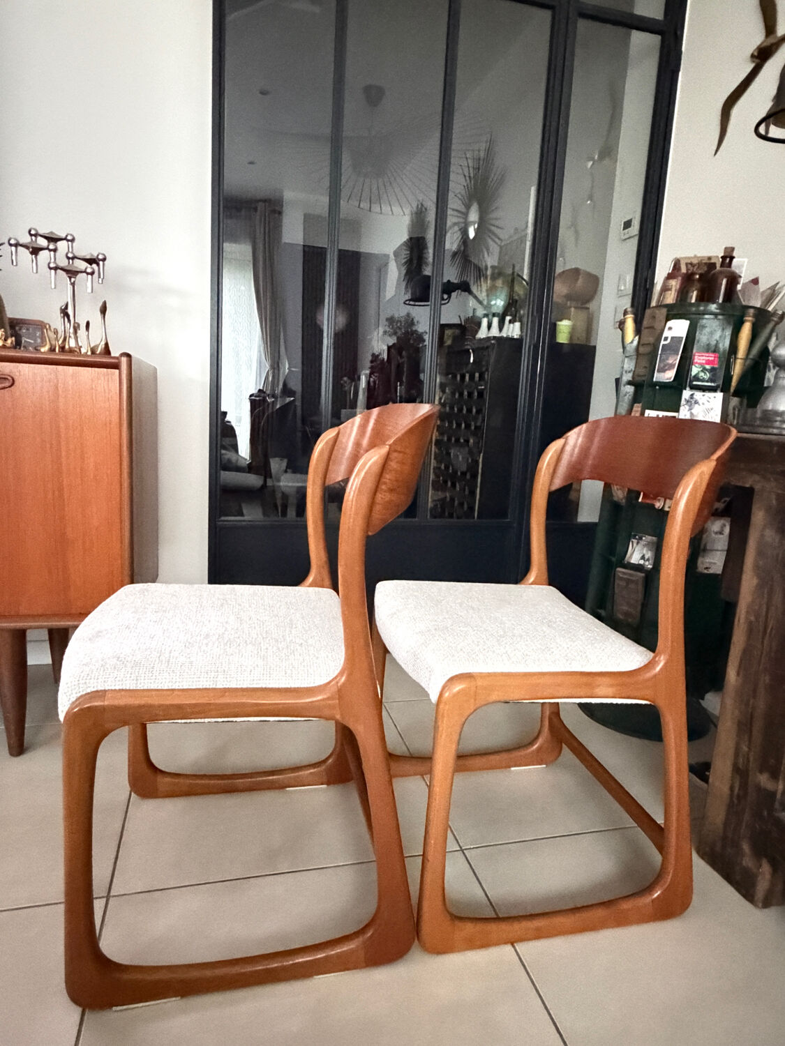 Vintage Baumann sled chairs.
