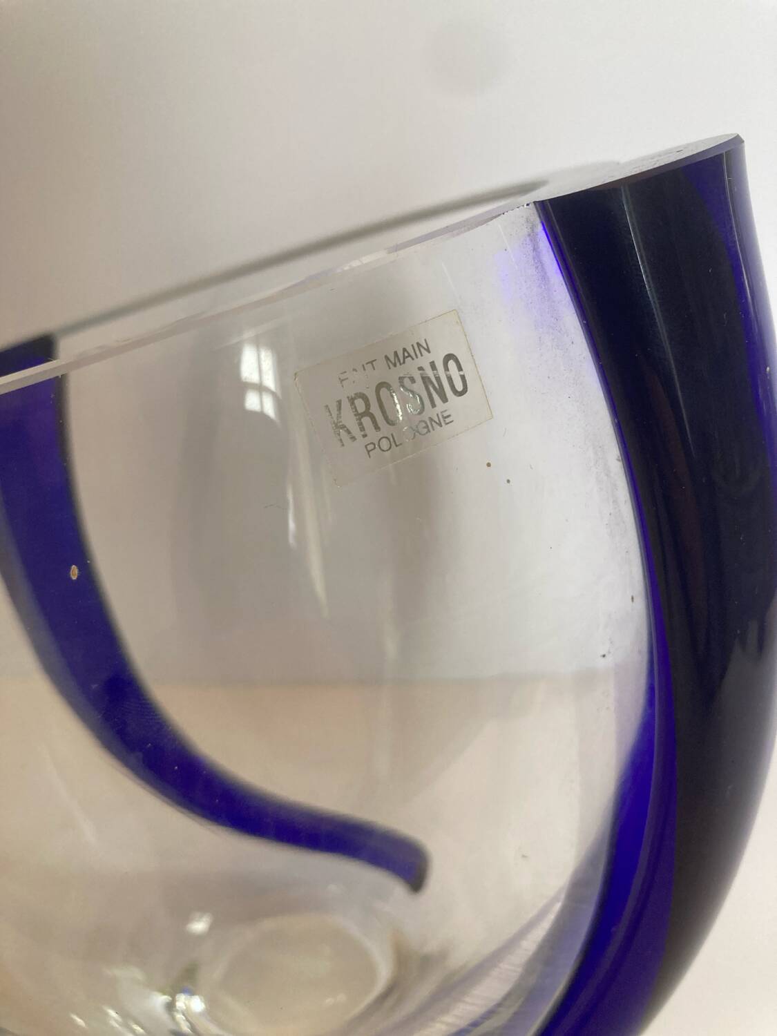 Krosno cobalt swirl glass vase