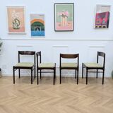 6 chaises scandinaves vertes vintage